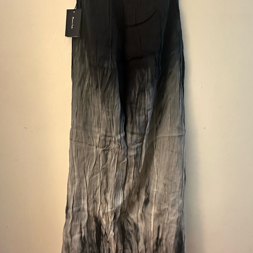 Massimo Dutti Black and Gray Maxi Skirt
